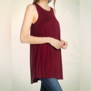 Women's Rayon Span Tank Top Tunic-Solid Size XL